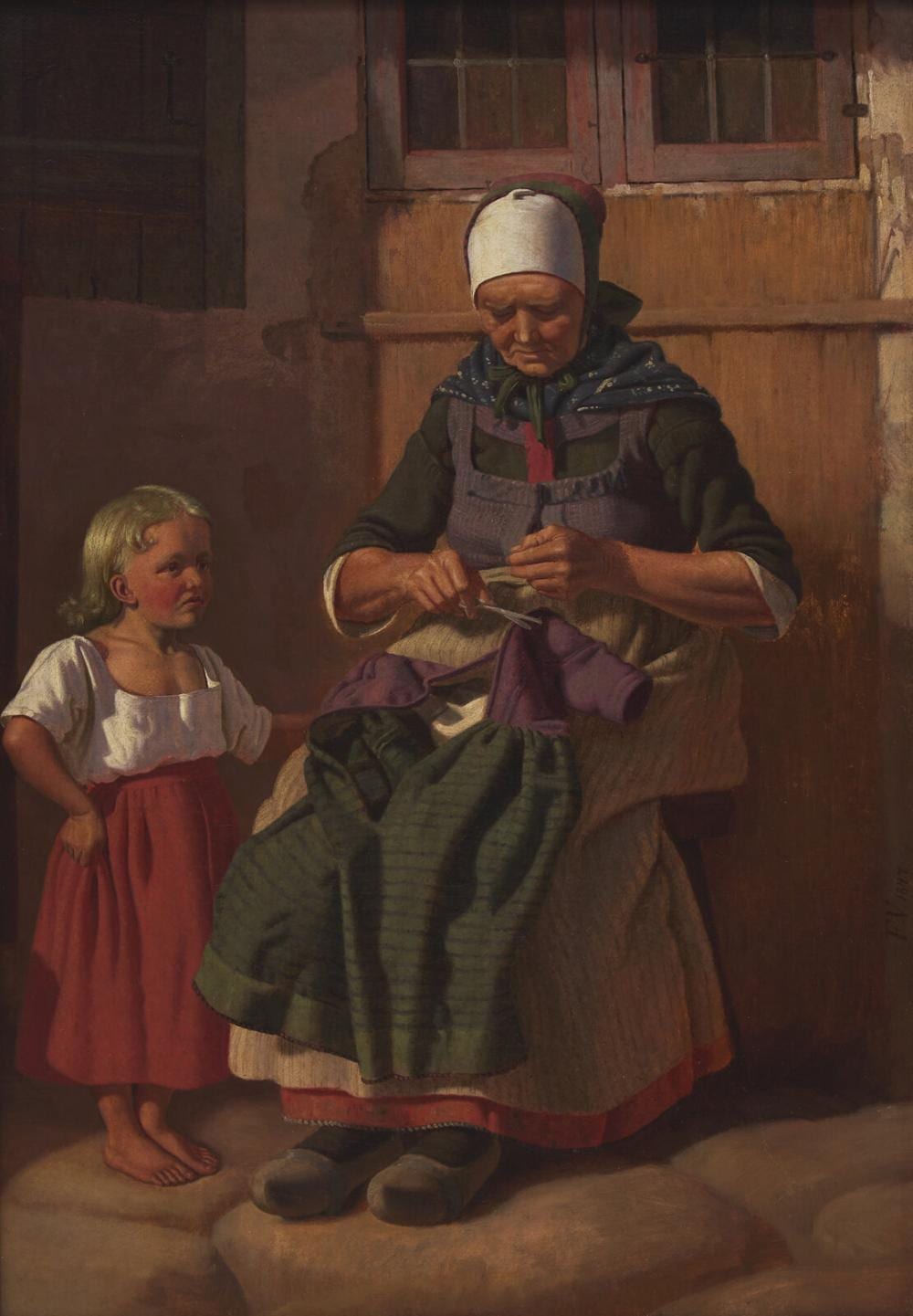 frederik johan frederik nikolai vermehren danish 1823 1910 grandmother knitting for granddaughter 1847 · Freeman’s · 2025-12-09 Frederik de Moucheron comparable auction result: frederik johan frederik nikolai vermehren danish 1823 1910 grandmother knitting for granddaughter 1847