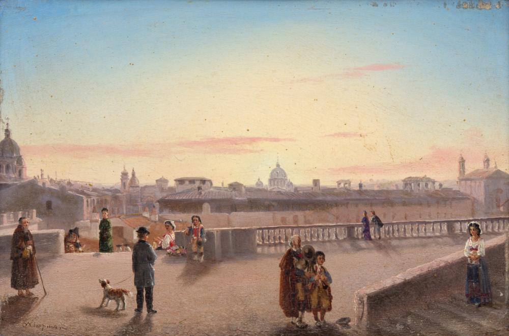 Conrad Wise Chapman comparable auction result: conrad wise chapman american 1842 1910 cityscape of rome from the spanish steps