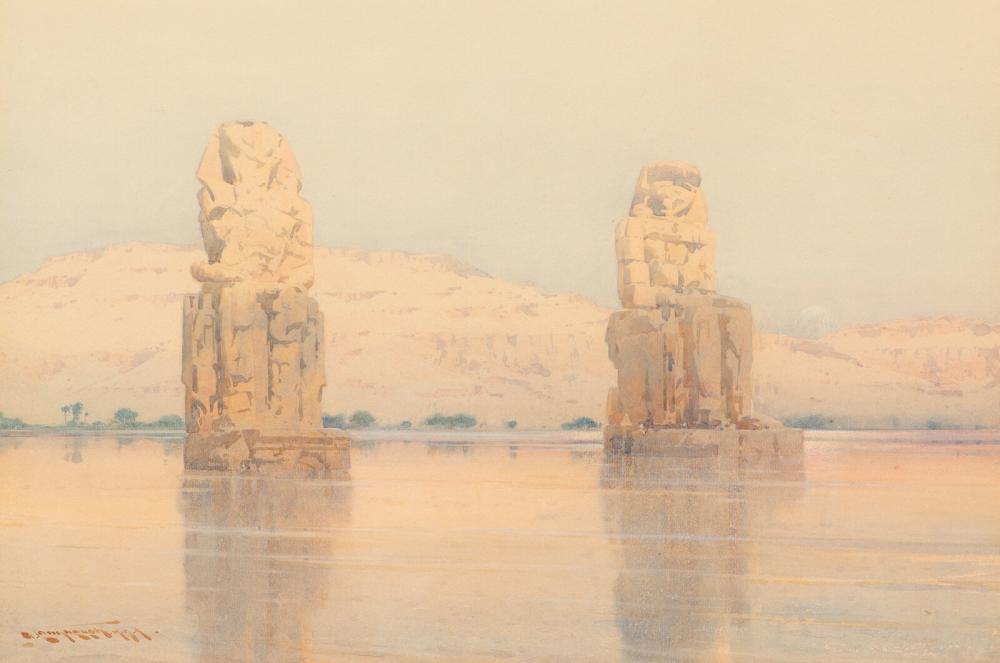 Augustus Osborne Lamplough comparable auction result: augustus osborne lamplough british 1877 1930 the colossi of memnon 1925