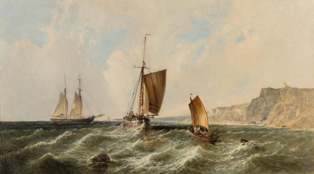 James Edwin Meadows comparable auction result: james edwin meadows british born c 1828 1888 coastal view and shipping 1863