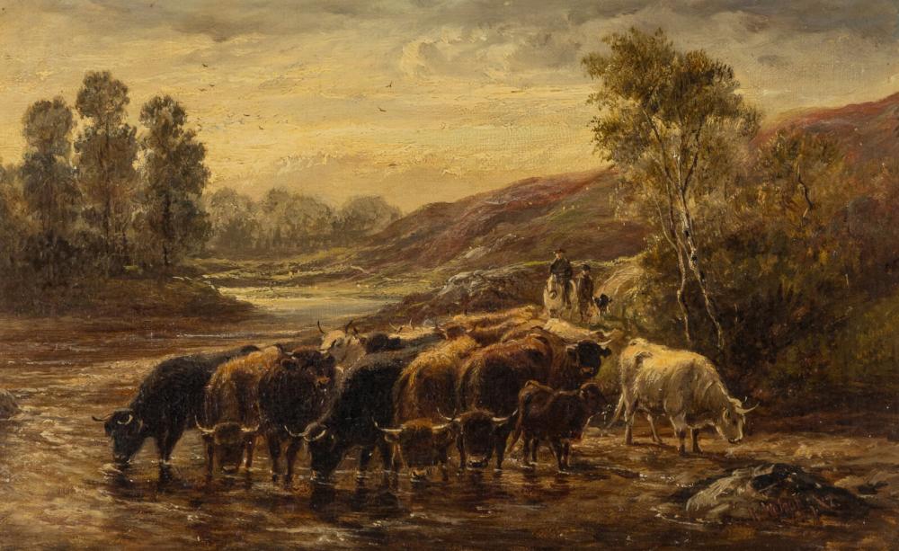 Robert Watson comparable auction result: robert watson british 1865 1916 watering the cattle 1882
