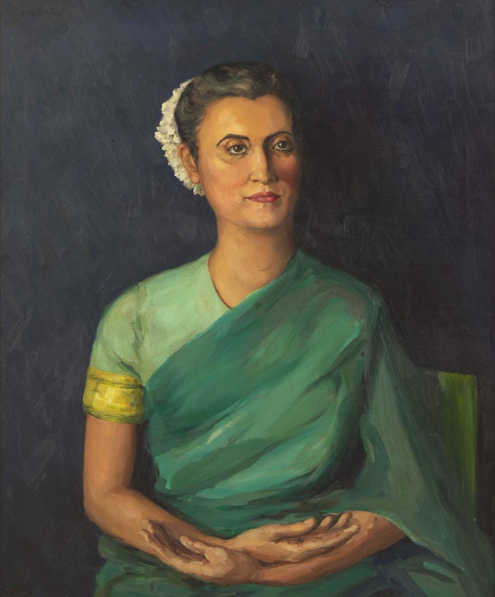 Arrah Lee Gaul comparable auction result: arrah lee gaul american 1883 1980 portrait of i gandhi