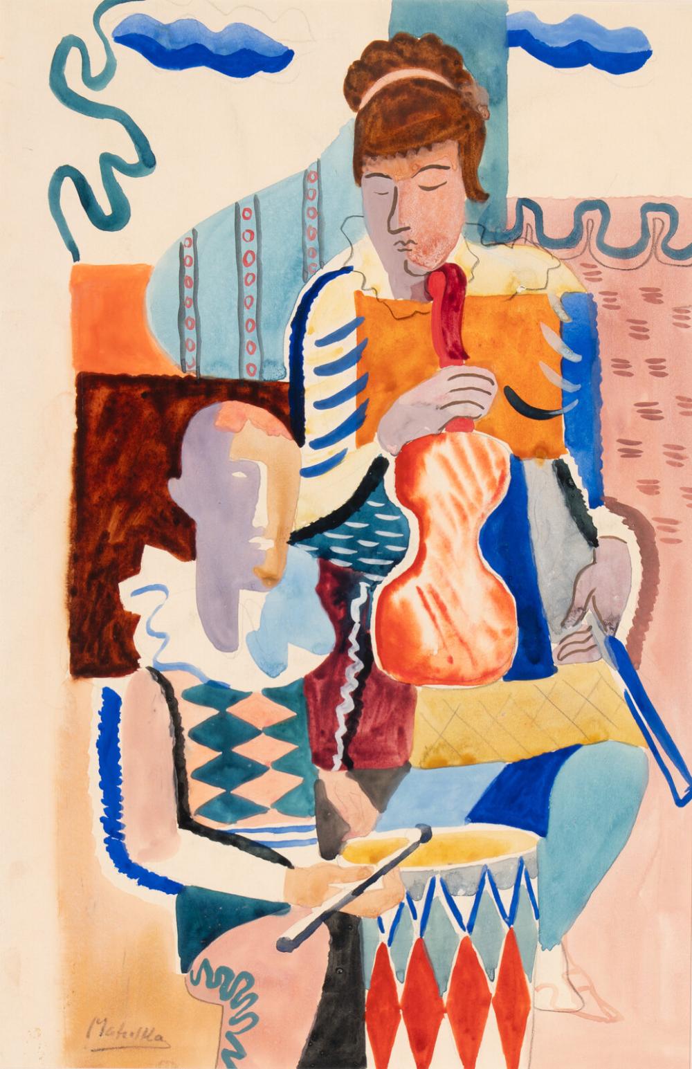 Jan Matulka comparable auction result: jan matulka american czech 1890 1972 two musicians c 1924