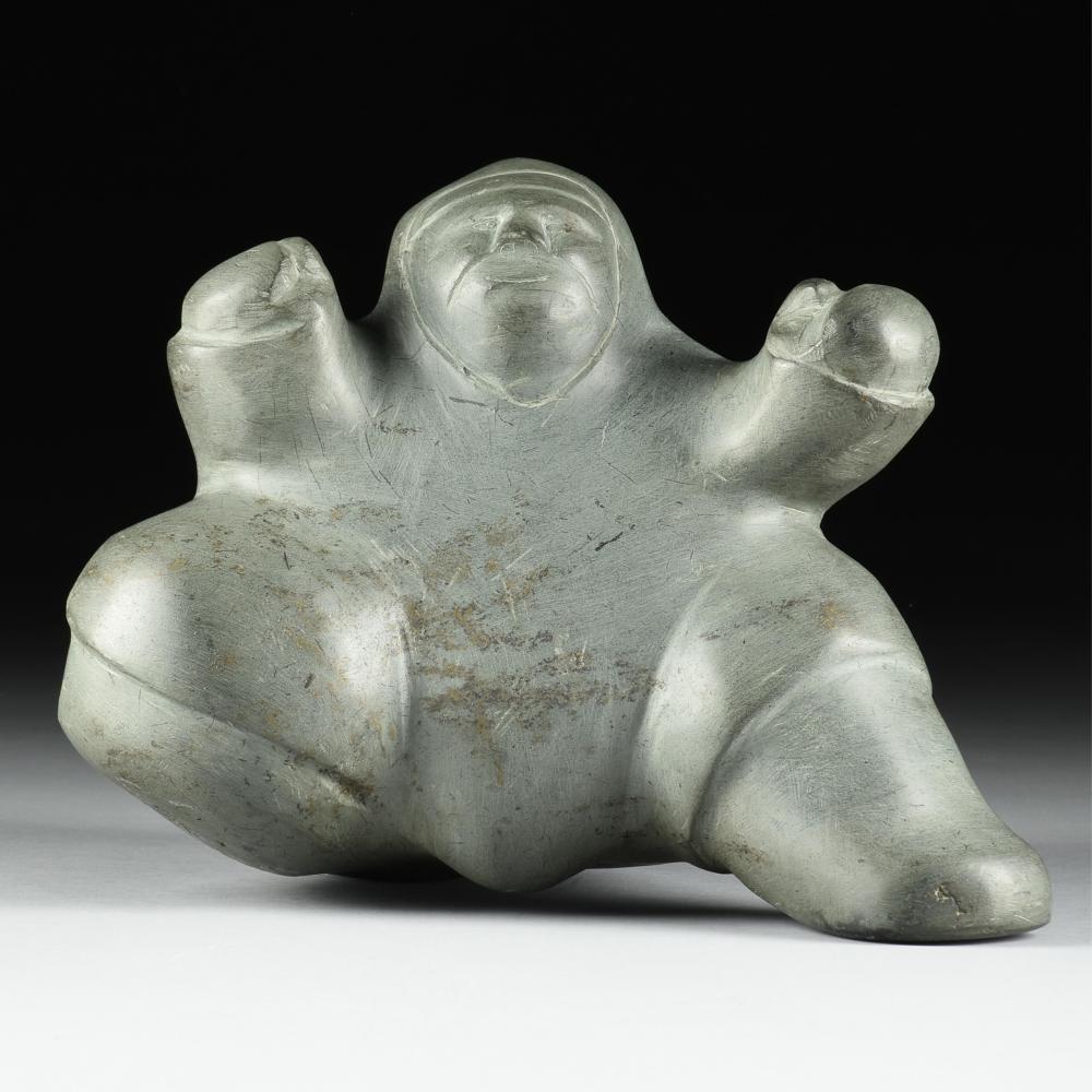 David Ikutaaq comparable auction result: david ikutaaq inuit 1929 1984 hunter circa 1970 9 1 2 x 13 x 9 in 24 1 x 33 x 22 9 cm