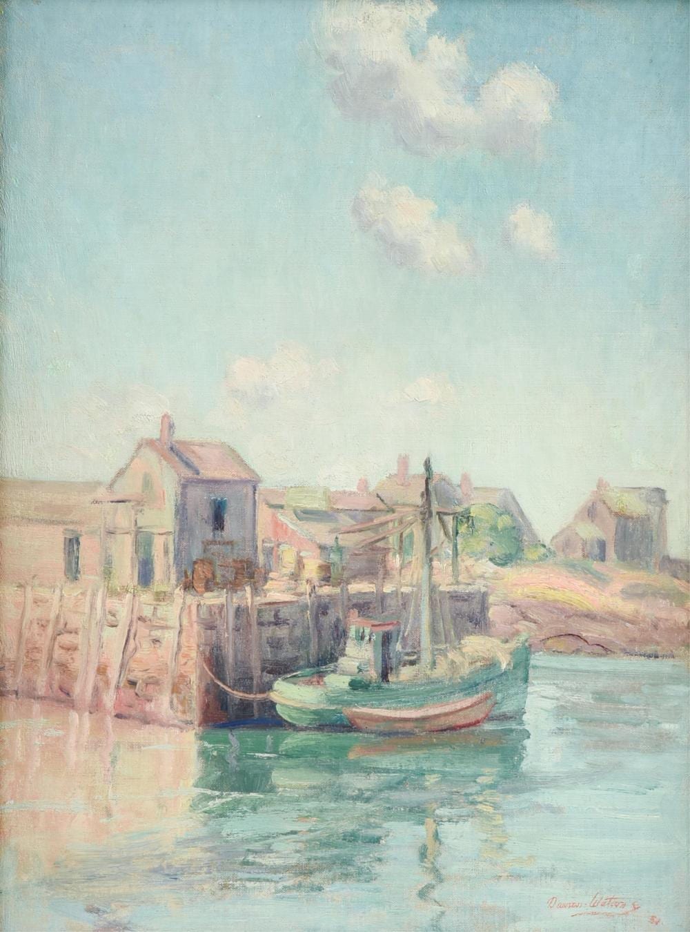 Dawson Dawson-Watson comparable auction result: dawson dawson watson american texas 1864 1939 the wharf no 3 circa 1930 21 x 16 in 53 3 x 40 6 cm frame 26 1 2 x 21 1 2 in 67 3 x 54 6 cm