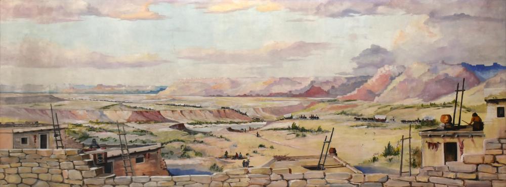 frank tenney johnson american 1874 1939 the santa fe trail circa 1928 96 x 259 in 243 8 x 657 9 cm · Simpson Galleries, LLC · 2025-12-06 Frank Tenney Johnson comparable auction result: frank tenney johnson american 1874 1939 the santa fe trail circa 1928 96 x 259 in 243 8 x 657 9 cm