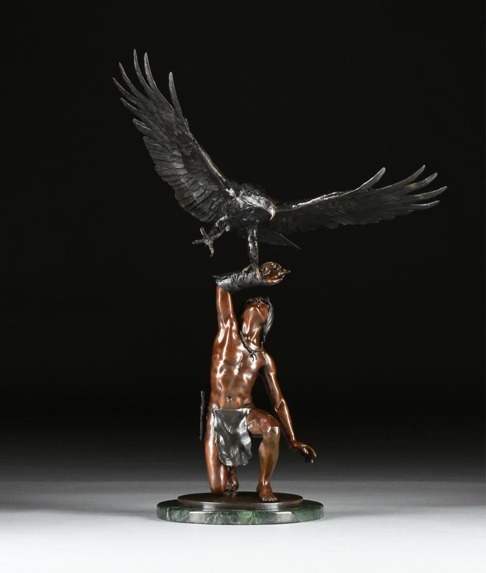 Stanley Quentin Johnson comparable auction result: stanley quentin johnson american 1939 2017 eagle boy 1981 45 in 114 3 cm