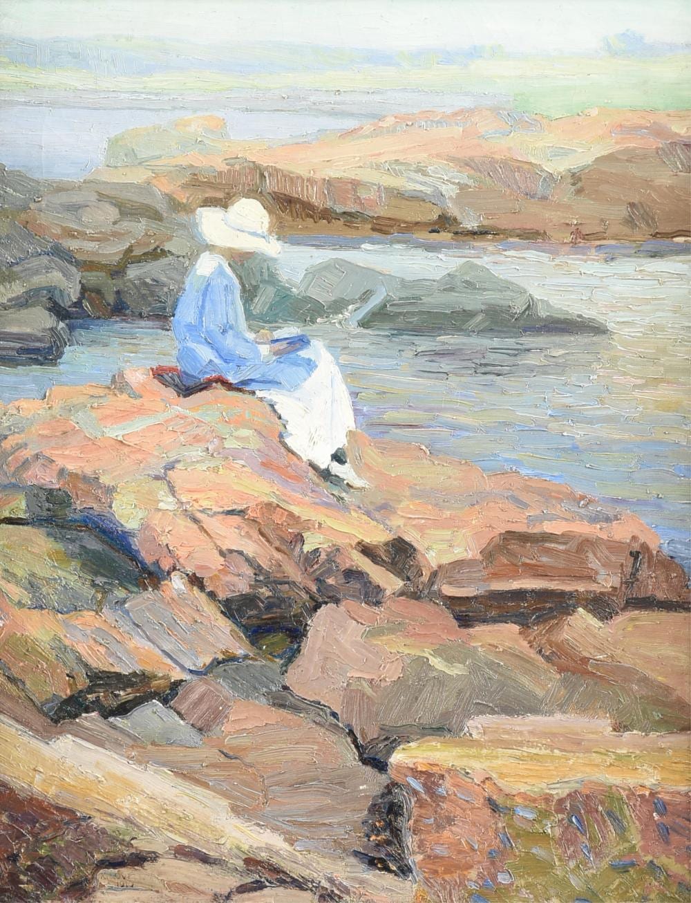Katherine Adams Lovell comparable auction result: katherine adams lovell american 1877 1965 on the rocks 1916 20 x 16 in 50 8 x 40 6 cm frame 27 3 4 x 23 in 70 5 x 58 4 cm