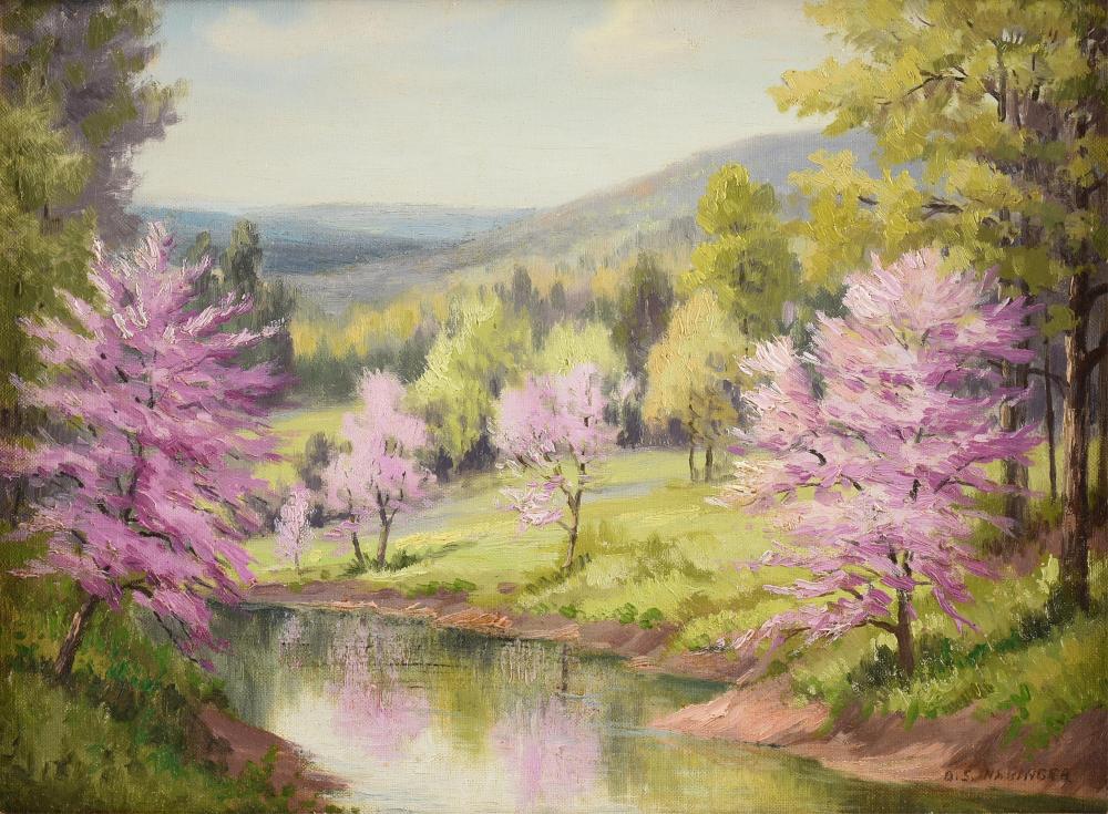 Dollie Nabinger comparable auction result: dollie nabinger american texas 1905 1988 blooming redbuds 20th century 12 x 16 in 30 5 x 40 6 cm frame 18 x 22 in 45 7 x 55 9 cm