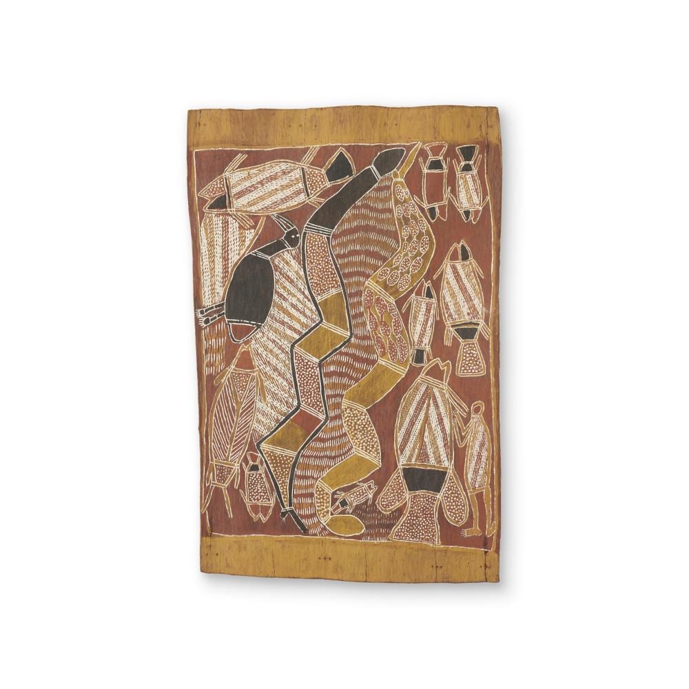 mick magani circa 1920 1984 yulunguoor design olive python with eggs in it 1963 · Bonhams · 2025-12-03 Mick Magani comparable auction result: mick magani circa 1920 1984 yulunguoor design olive python with eggs in it 1963