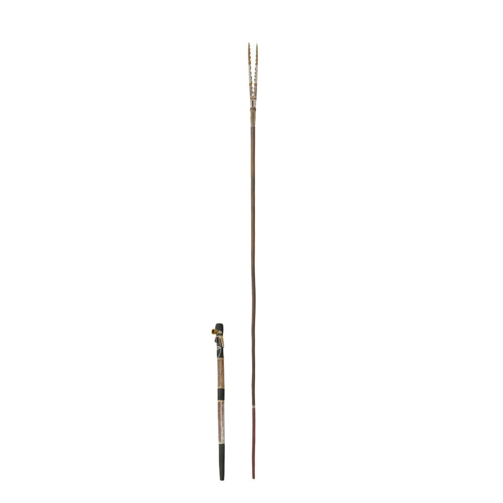 Narrit Jin Maymuru comparable auction result: narritjin maymuru circa 1914 1982 macassan pipe and spear pipe 75 0cm length spear 208 0cm height
