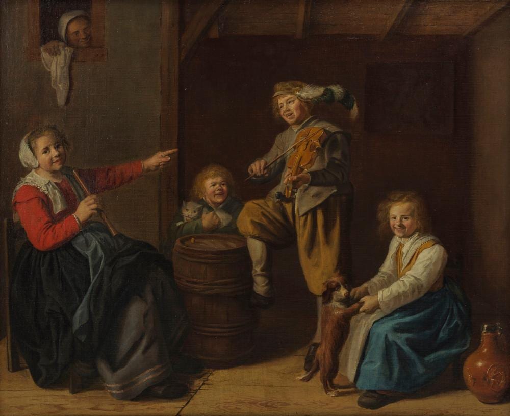 Jan Miense Molenaer comparable auction result: jan miense molenaer 1609 1668 groupe d enfants musiciens huile sur toile 56x68 cm provenance l