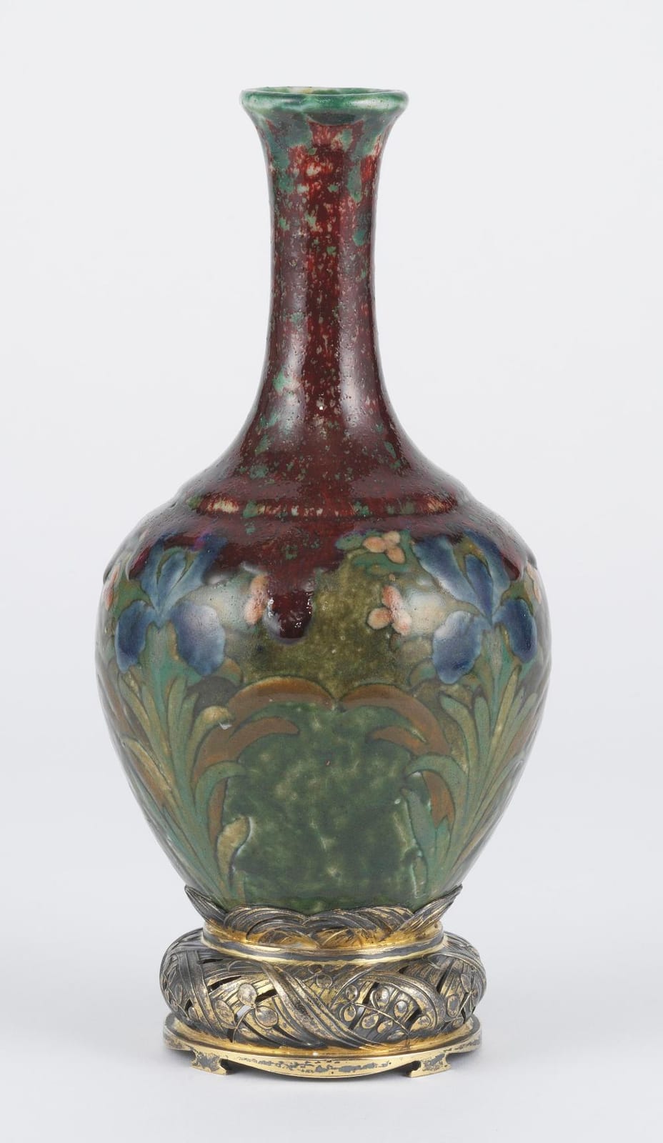 Albert-Louis Dammouse comparable auction result: albert dammouse 1848 1926 et cardeilhac vase c ramique maill e vert bleu et aubergine d cor