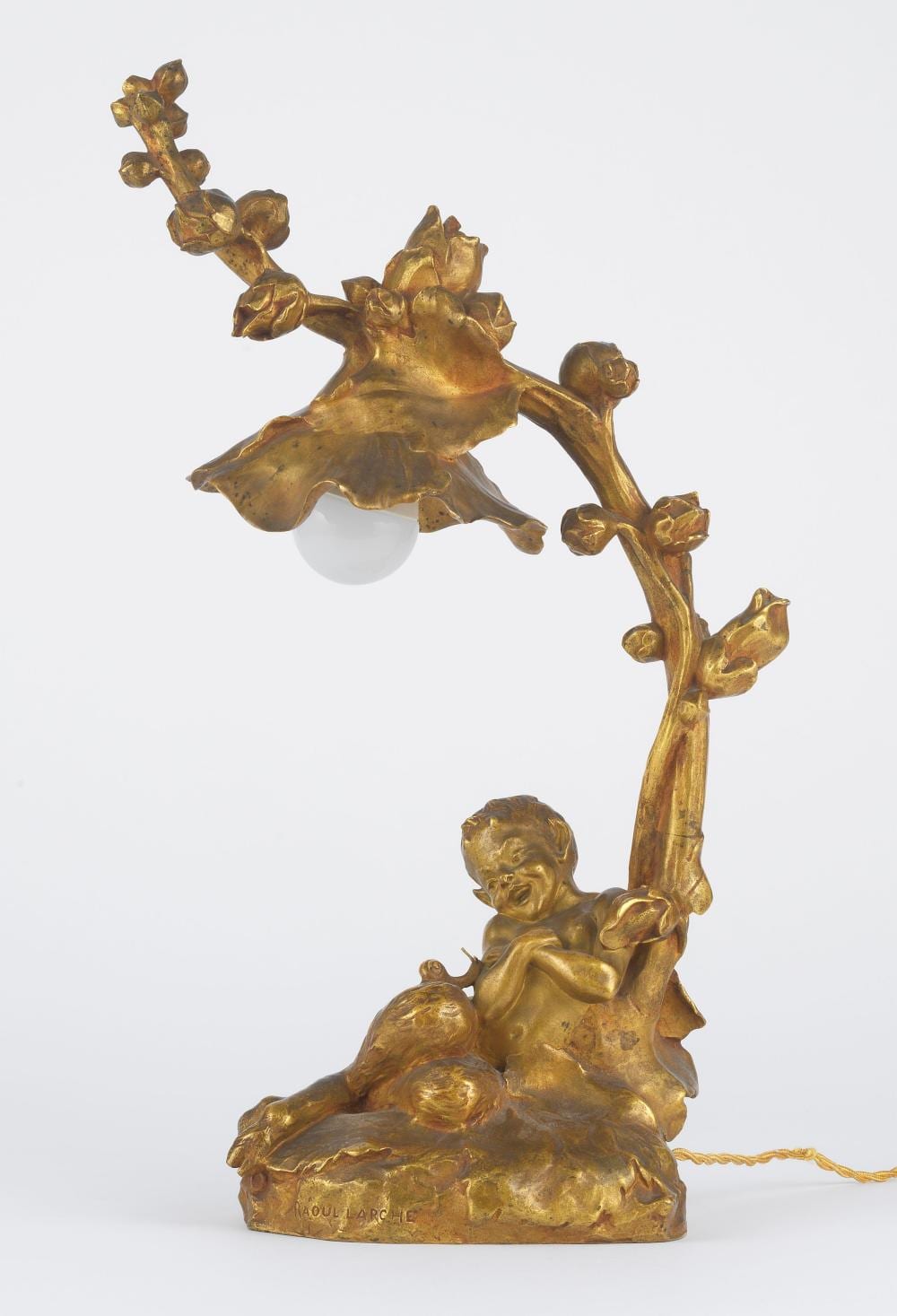 Raoul François Larche comparable auction result: raoul fran ois larche 1860 1912 lampe d cor d un faune bronze dor sign fondeur siot paris
