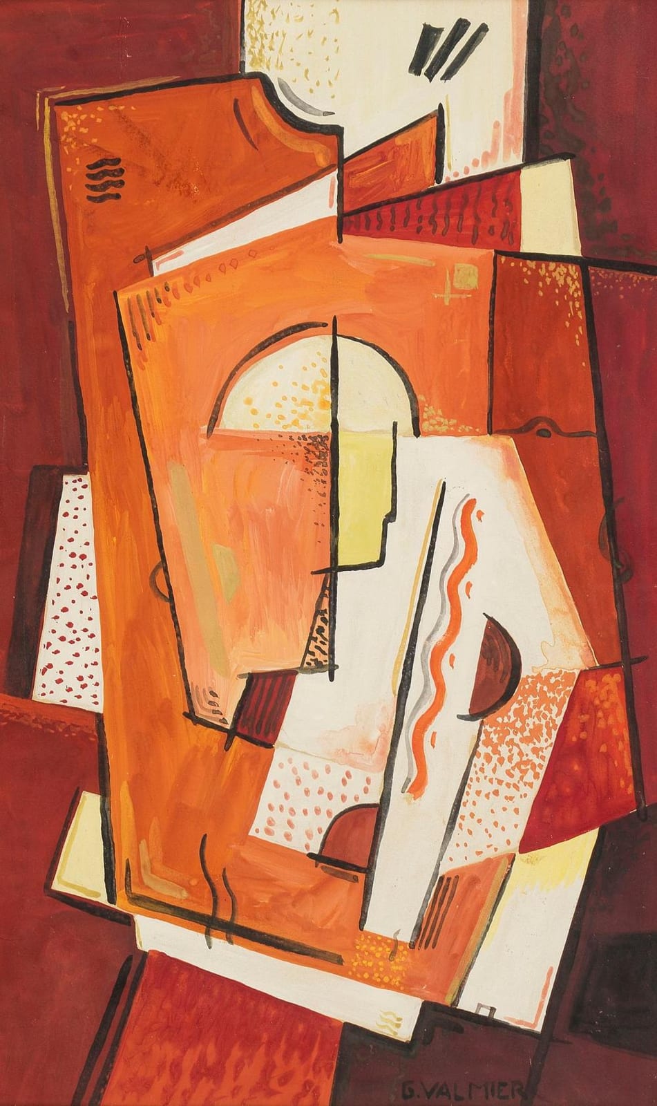 georges valmier 1885 1937 abstraction cubiste gouache sur papier sign e 38x23 cm · Geneve Encheres · 2025-12-10 Georges Valmier comparable auction result: georges valmier 1885 1937 abstraction cubiste gouache sur papier sign e 38x23 cm