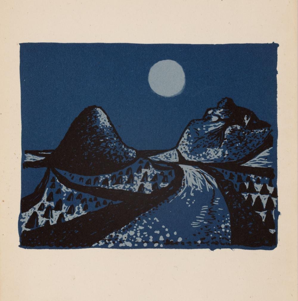 john craxton 1922 2009 full moon over hilly landscape from the poet s eye 1944 lithograph unframed 20 5cm x 13 5cm · Mallams · 2025-12-10 John Craxton comparable auction result: john craxton 1922 2009 full moon over hilly landscape from the poet s eye 1944 lithograph unframed 20 5cm x 13 5cm