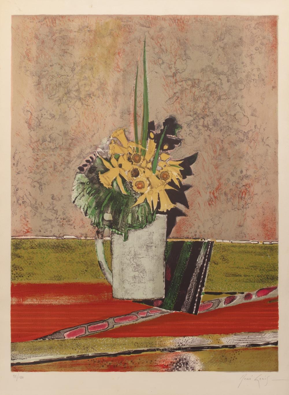 René Genis comparable auction result: ren genis 1922 2004 daffodils lithograph numbered 99 120 signed in pencil lower right 77cm x 57cm