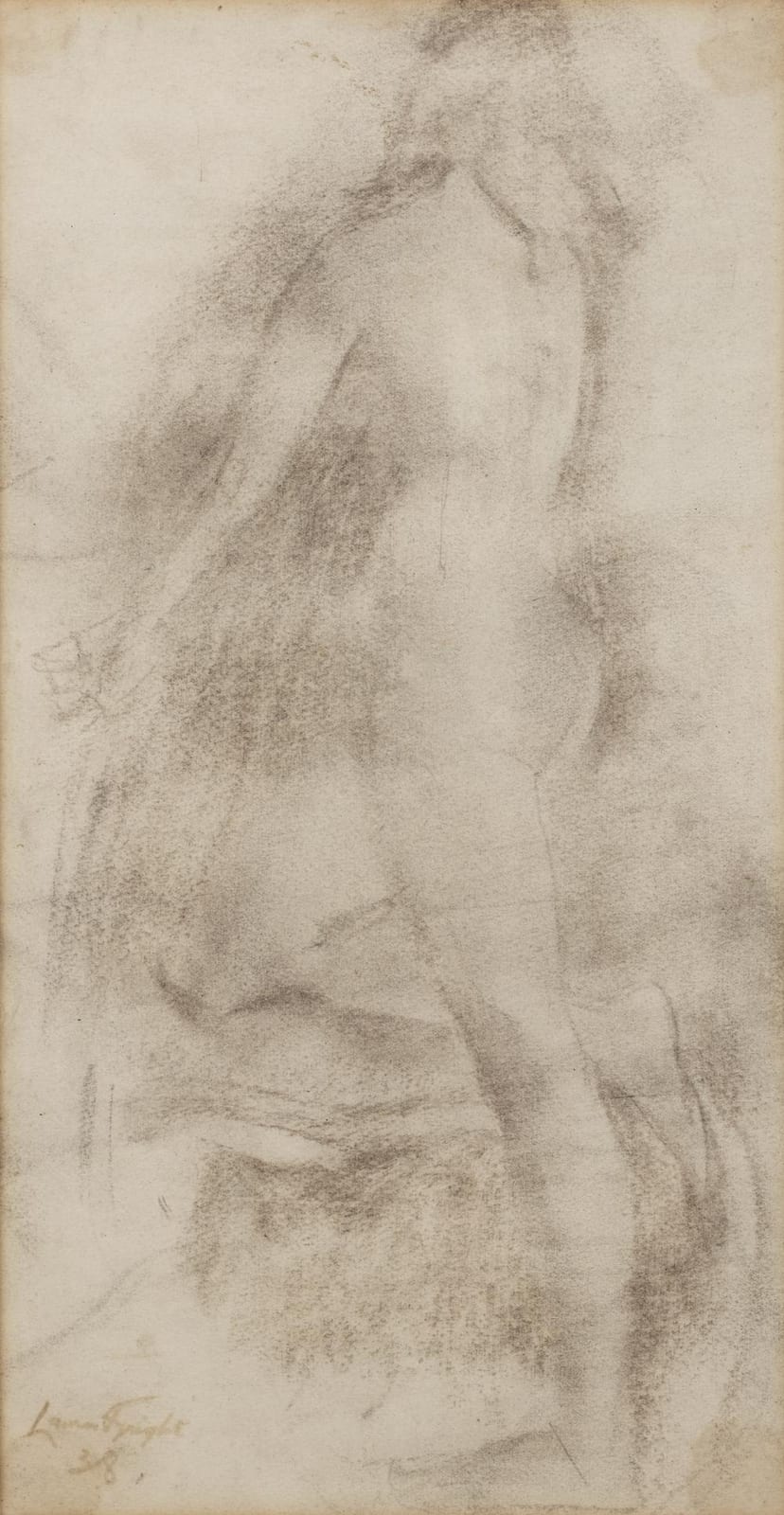 Laura Knight comparable auction result: laura knight 1877 1970 nude study 1938 charcoal on paper signed and dated lower left 36cm x 19cm