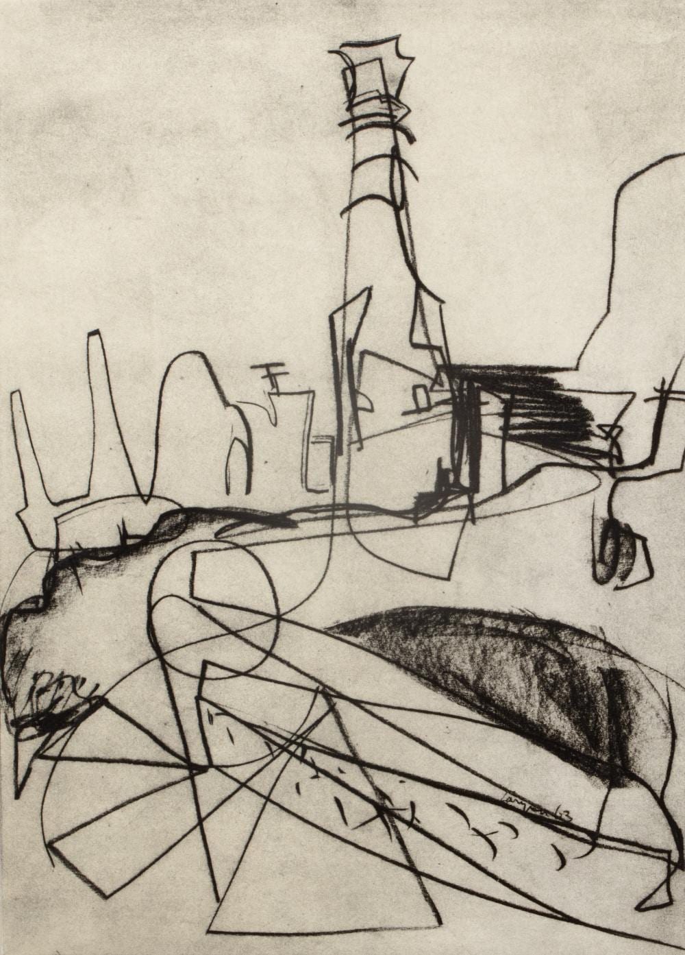 Peter Lanyon comparable auction result: peter lanyon 1918 1964 chine colle levant mine ruins cornwall photogravure with blind stamp lower right 49cm x 39cm