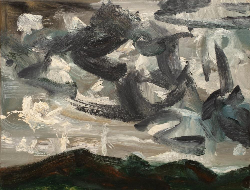 Maurice Cockrill comparable auction result: maurice cockrill 1936 2013 racing cloud 2003 oil on linen signed dated and titled to the reverse 70cm x 91cm