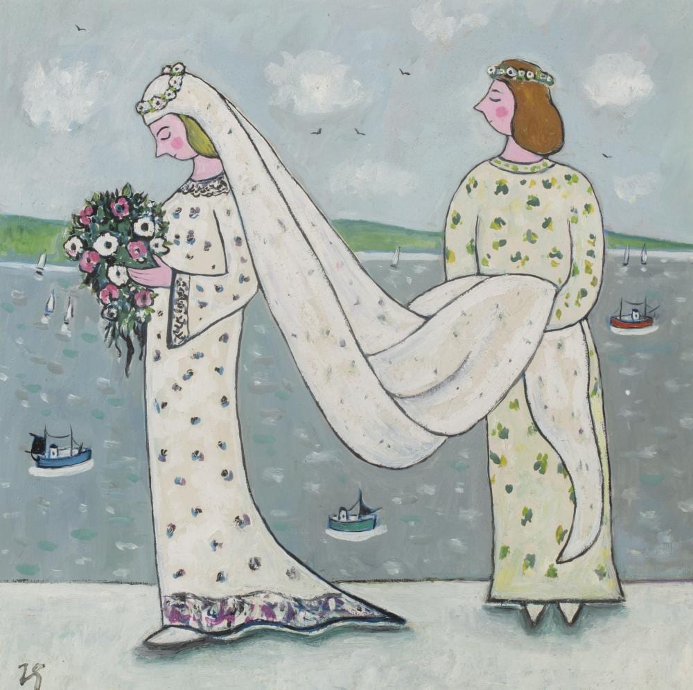 joan gillchrest 1918 2008 wedding day oil on board signed lower left 28 5cm x 28 5cm · Mallams · 2025-12-10 Joan Gillchrest comparable auction result: joan gillchrest 1918 2008 wedding day oil on board signed lower left 28 5cm x 28 5cm