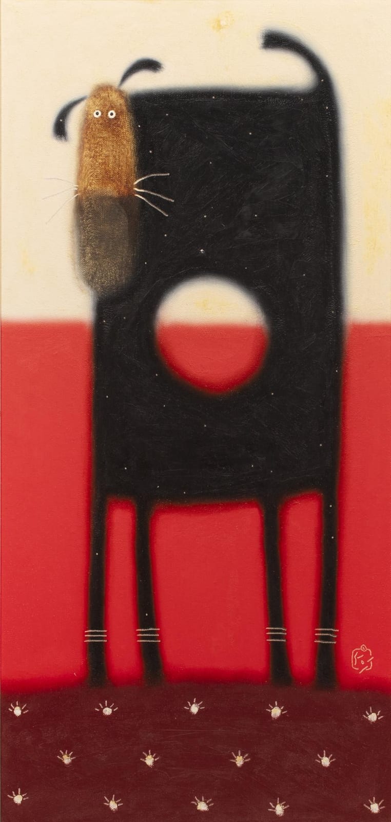 Govinder Nazran comparable auction result: govinder nazran 1964 2008 holy dog black oil on canvas signed lower right 91cm x 43cm