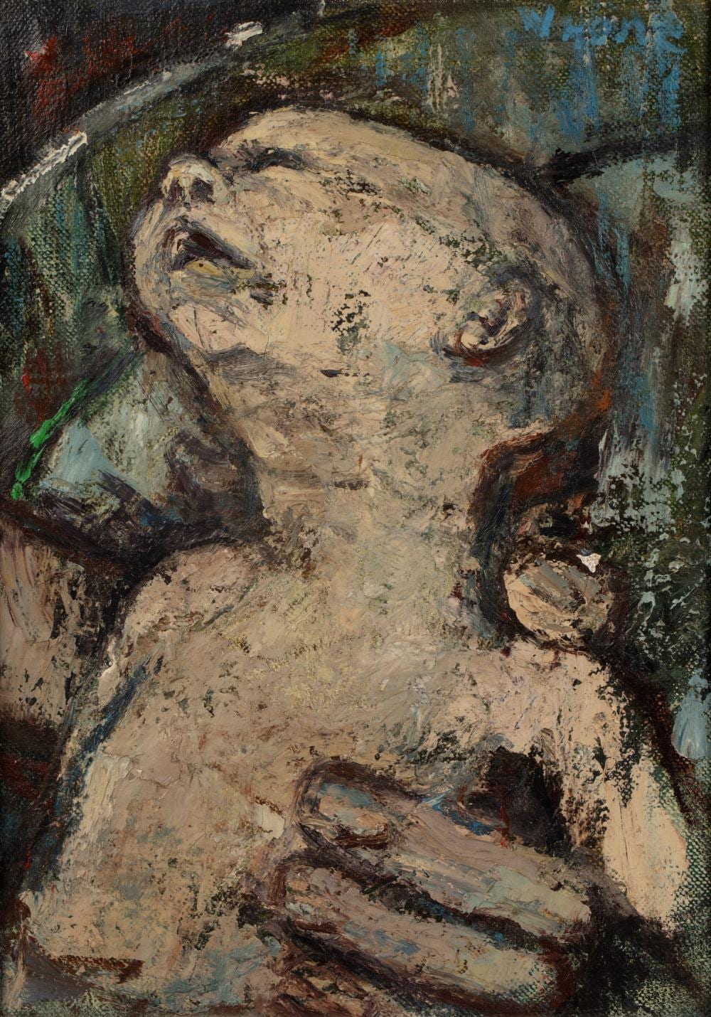 Herbert Whone comparable auction result: herbert whone 1925 2011 study of a baby oil on canvas unsigned 36cm x 26cm