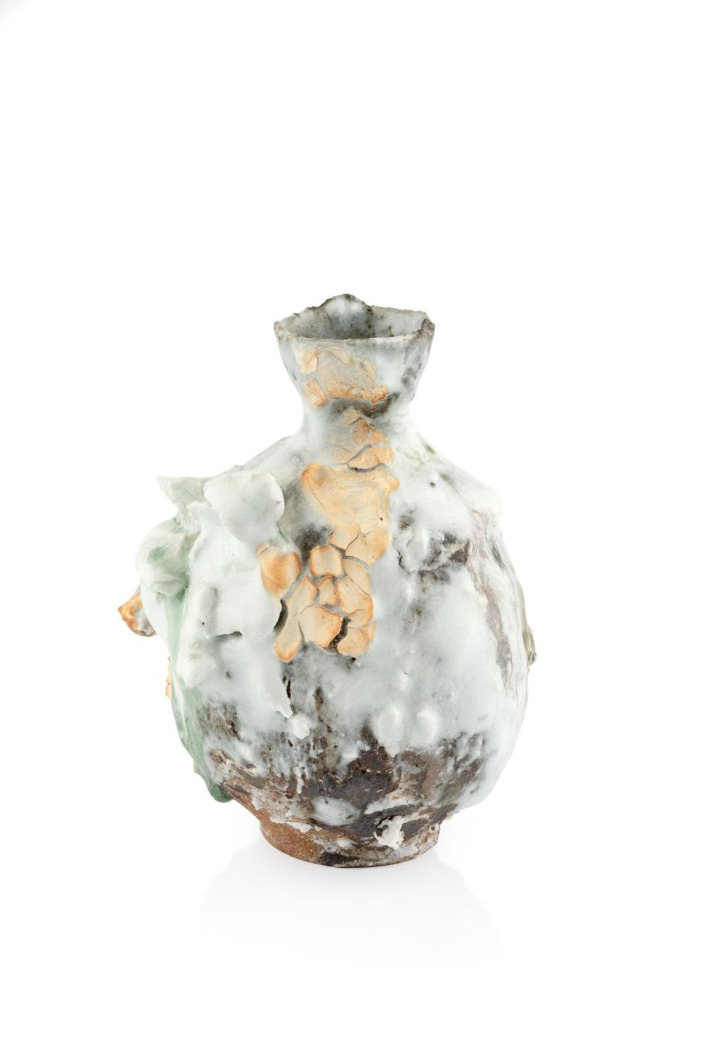 akiko hirai b 1970 sake flask stoneware with encrusted detail and light green glaze signed to the base 14cm high · Mallams · 2025-12-11 Akiko Hirai comparable auction result: akiko hirai b 1970 sake flask stoneware with encrusted detail and light green glaze signed to the base 14cm high