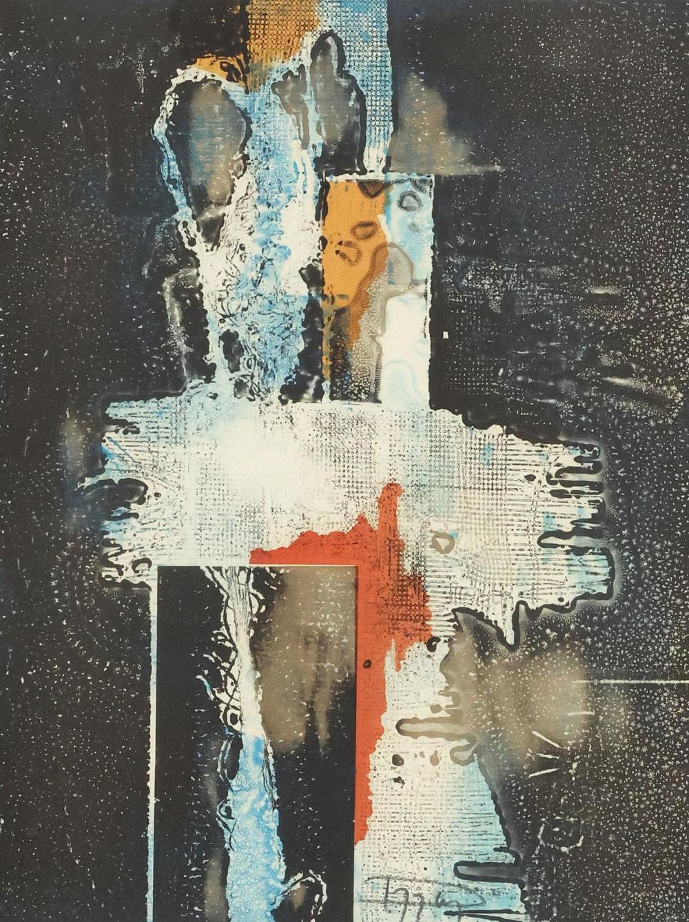 Laszlo Dus comparable auction result: laszlo dus b 1941 abstract color print litho iv