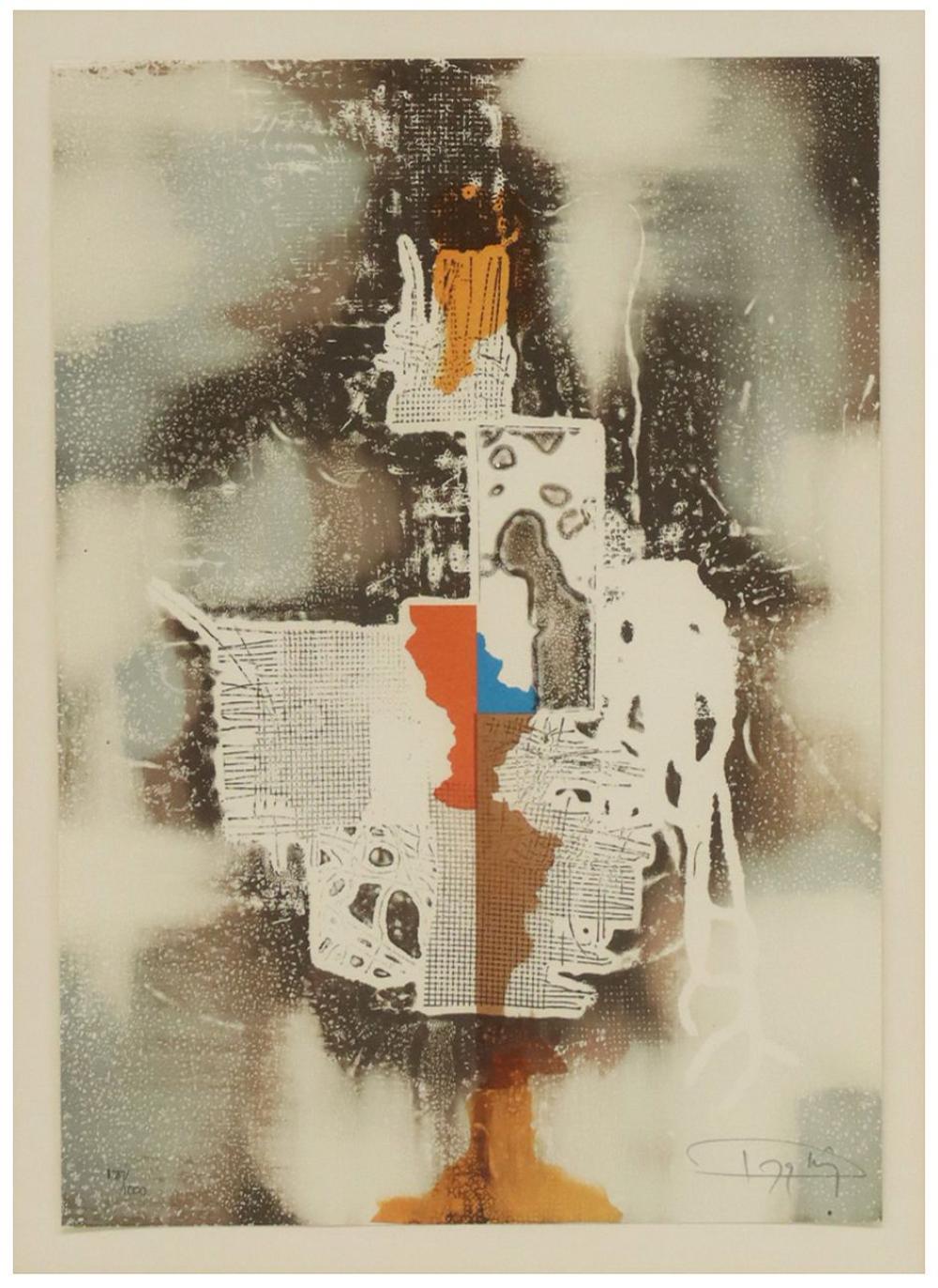 Laszlo Dus comparable auction result: laszlo dus b 1941 abstract color print litho iii