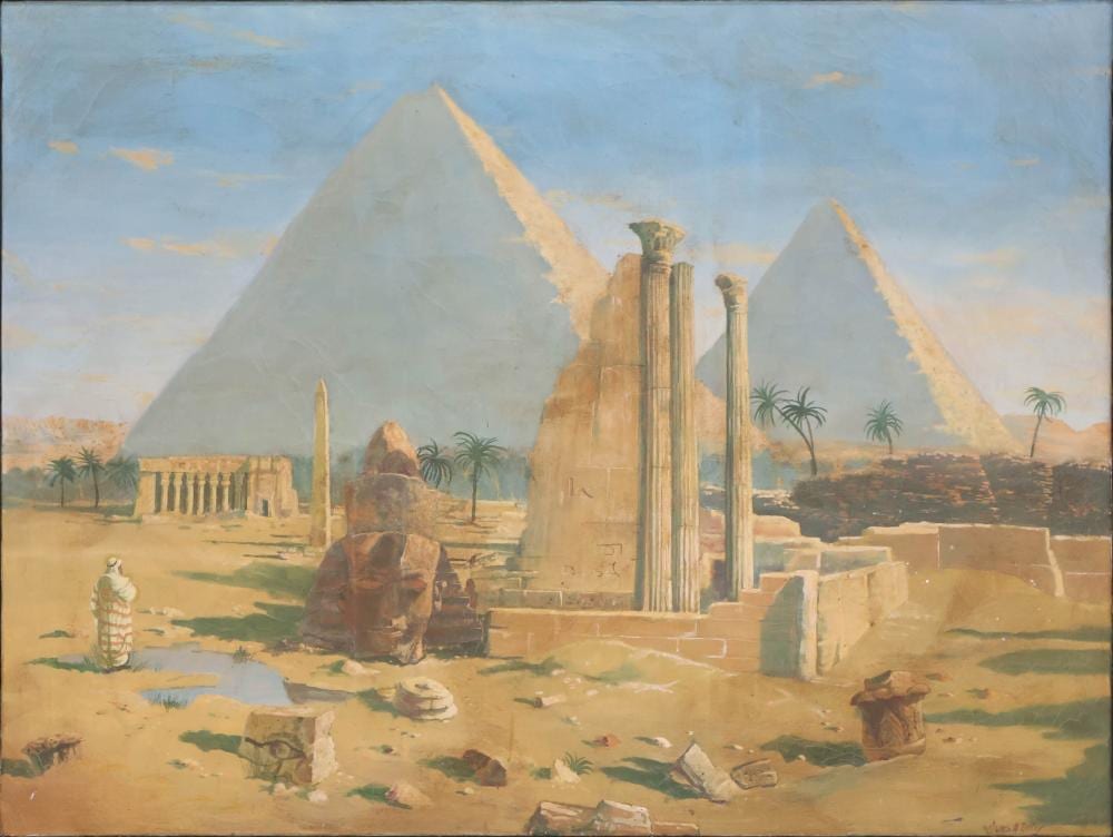 James Francis Danby comparable auction result: james francis danby 1816 1875 pyramids of giza oil on canvas