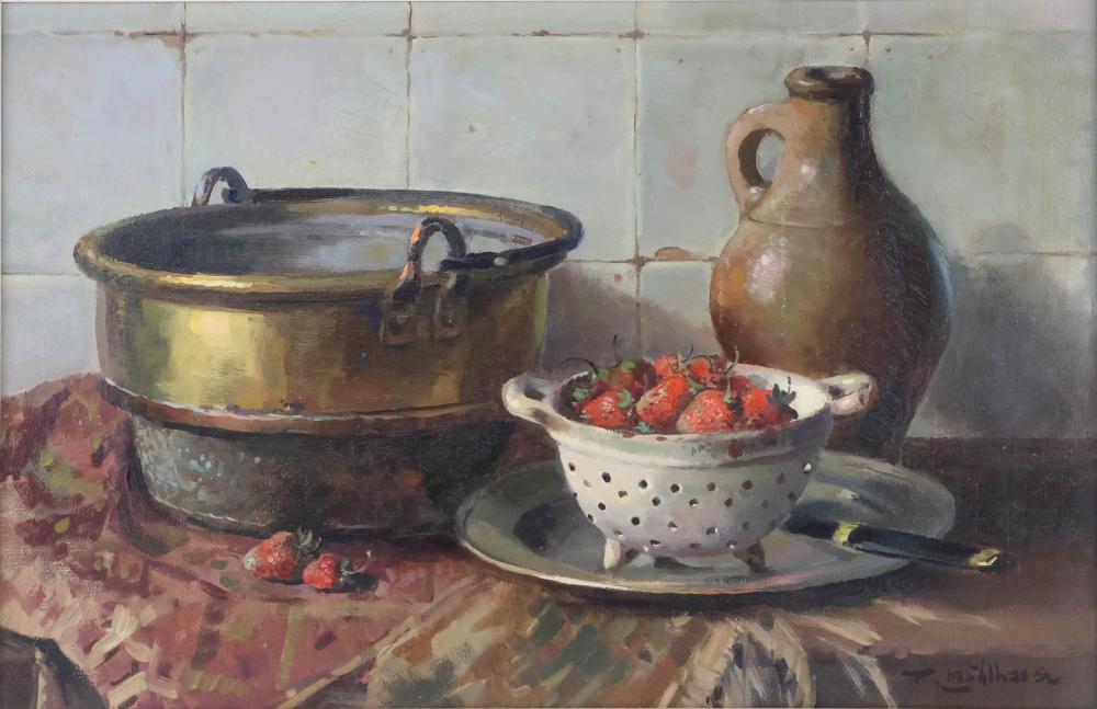 Daniel Muehlhaus comparable auction result: daniel muehlhaus dutch 1907 1981 still life oil on canvas