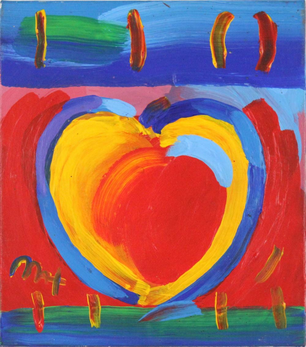 Peter Max, German/American 1937, Heart, Oil on Canvas sold by Nye & Company, lot 294 — auction record photograph