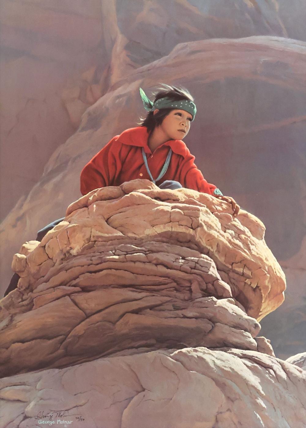 George Molnar comparable auction result: george molnar b 1953 native american print the sentinel 70 150