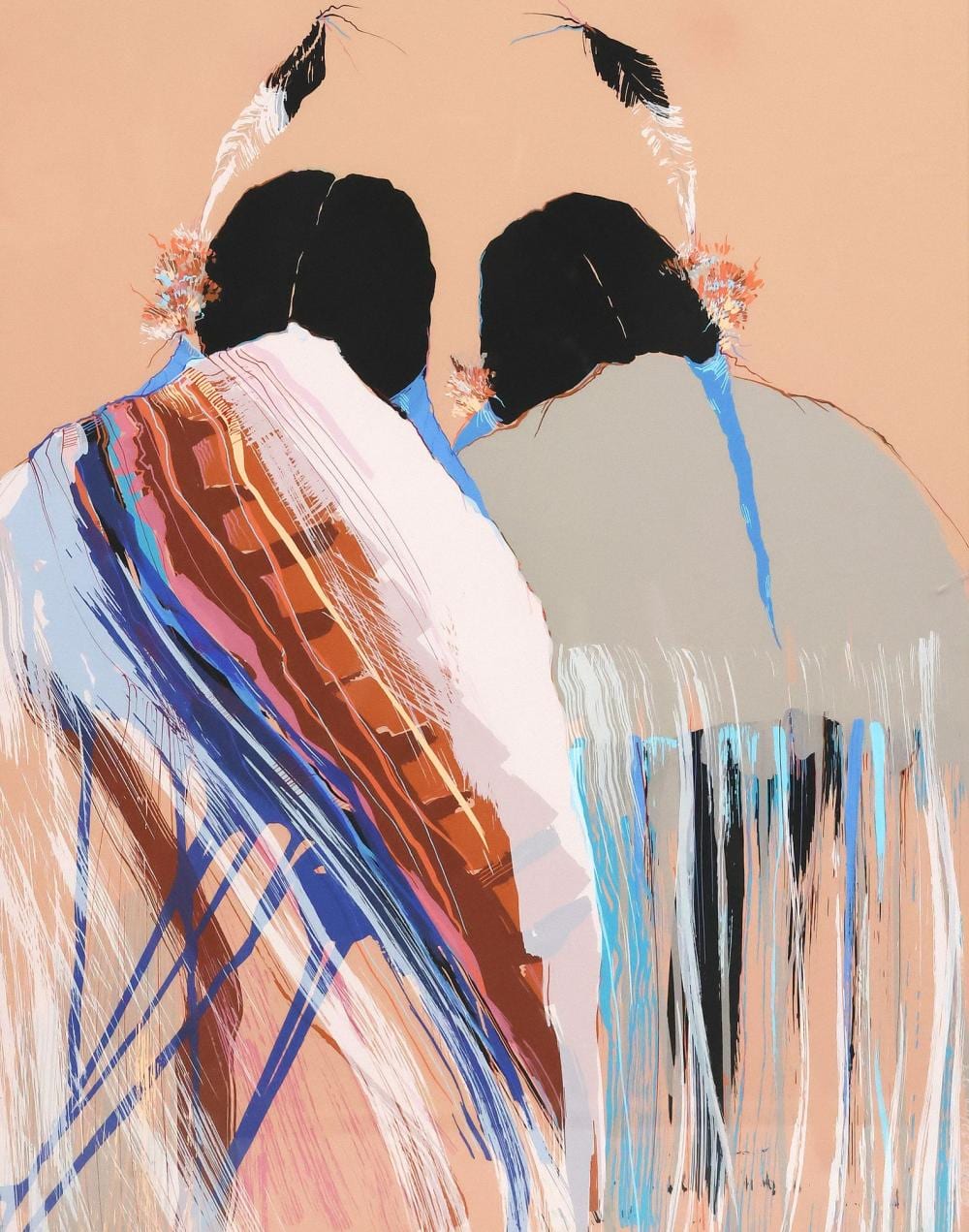 Dolona Roberts comparable auction result: dolona roberts b 1936 native american serigraph st geronimo day