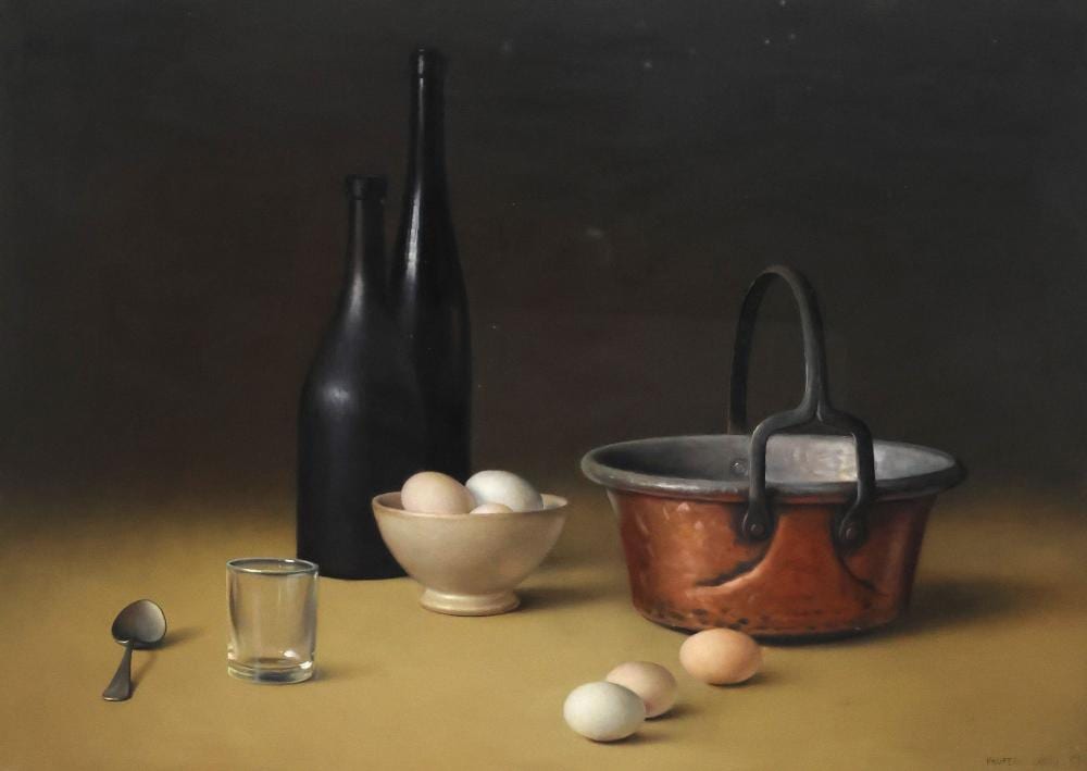 Proferio Grossi comparable auction result: proferio grossi 1923 2000 painting still life with wine eggs