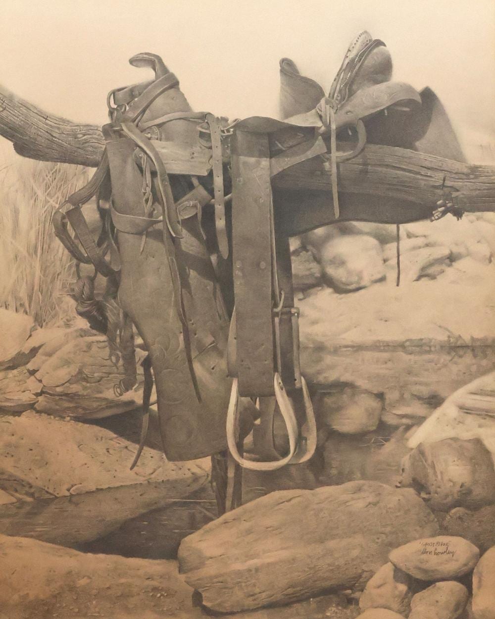 Don Crowley comparable auction result: don crowley 1926 2019 western graphite drawing ghost rider