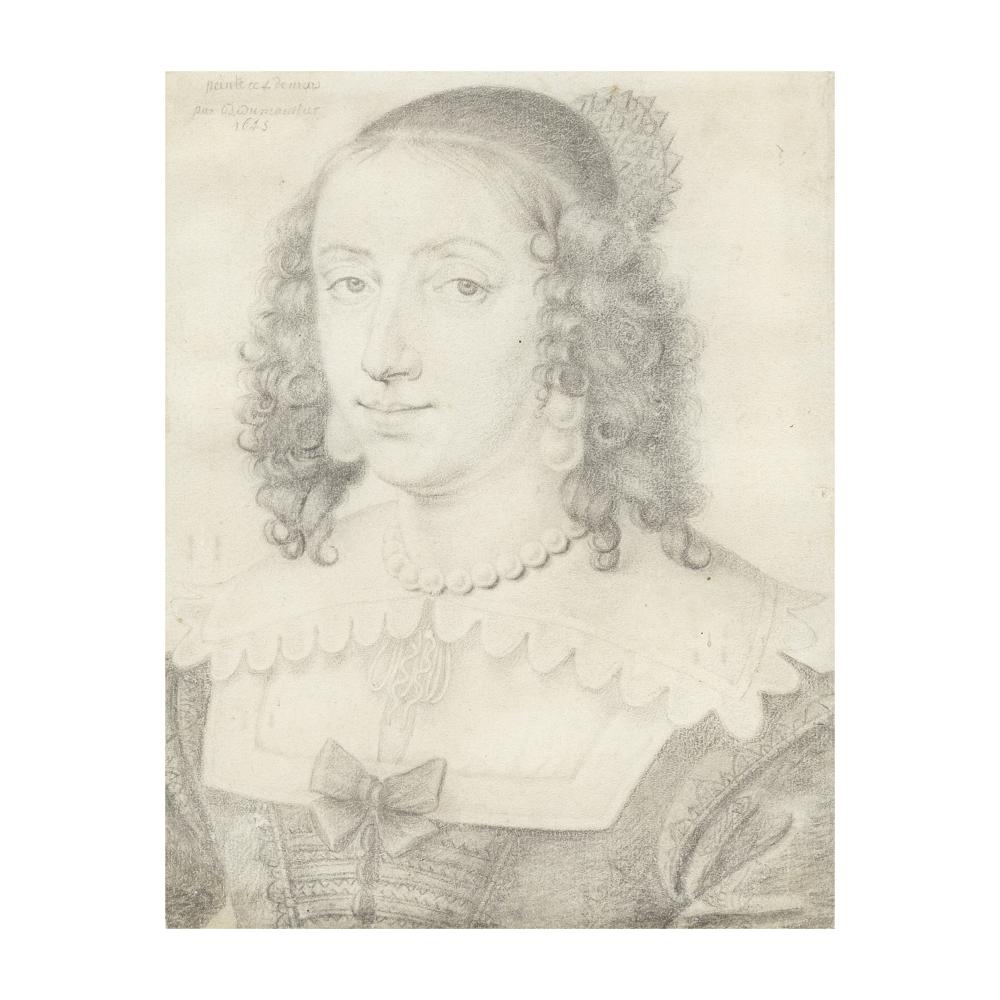 Daniel Dumonstier comparable auction result: daniel dumonstier paris 1574 1646 portrait of henrietta maria queen of england 1609 1669 in a carved and gilt frame