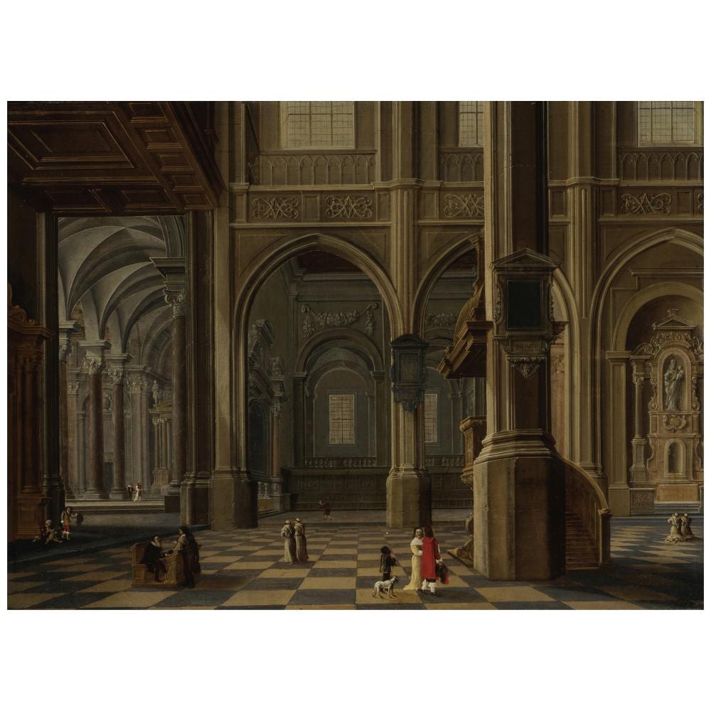 Bartholomeus van Bassen comparable auction result: bartholomeus van bassen the hague 1590 1652 an interior of a gothic cathedral with figures