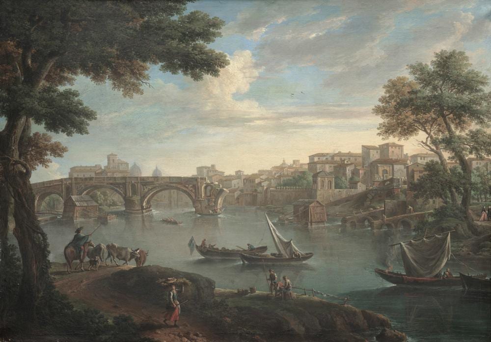 Paolo Anesi comparable auction result: paolo anesi rome circa 1700 circa 1761 a view of the ponte rotto rome