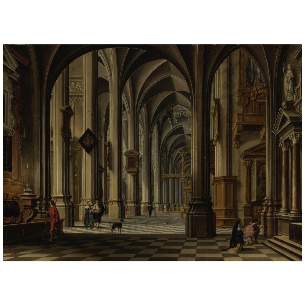 Bartholomeus van Bassen comparable auction result: bartholomeus van bassen the hague 1590 1652 interior of an imaginary gothic church with classical motifs