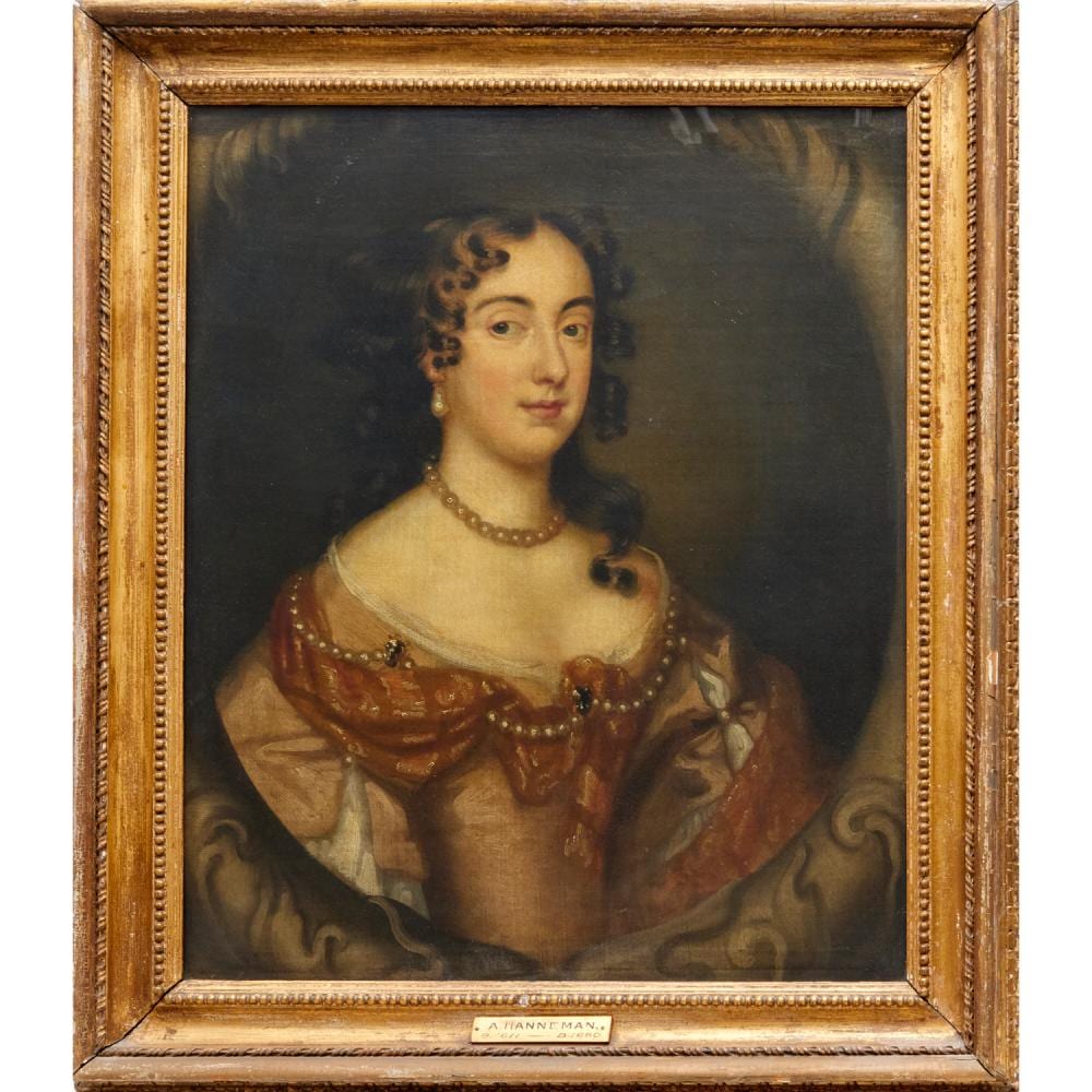 Adriaen Hanneman comparable auction result: adriaen hanneman attrib oil portrait on canvas