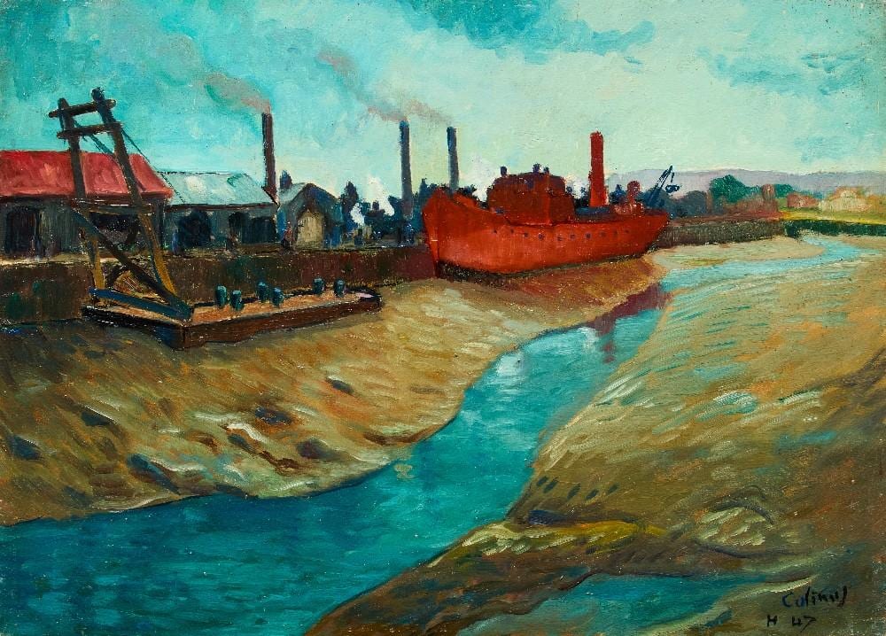 Emile Colinus comparable auction result: emile colinus port de mer 1947