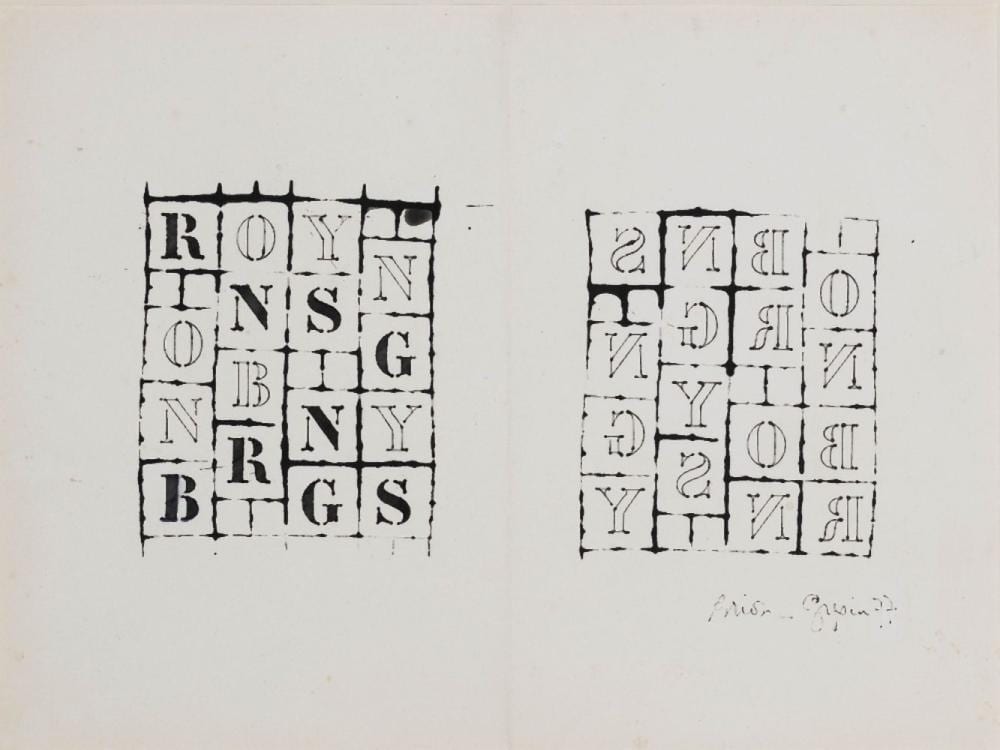 brion gysin british canadian 1916 1986 roller poem 1977 ink on paper signed and dated low · Roseberys · 2025-12-10 Brion Gysin comparable auction result: brion gysin british canadian 1916 1986 roller poem 1977 ink on paper signed and dated low