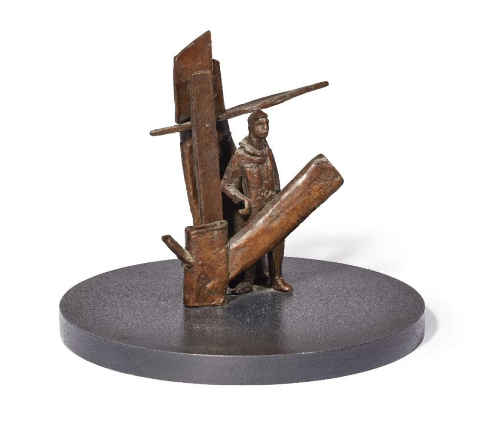 Ghisha Koenig comparable auction result: ghisha koenig british 1921 1993 glass wks ii 1984 bronze on wooden base signed with initi