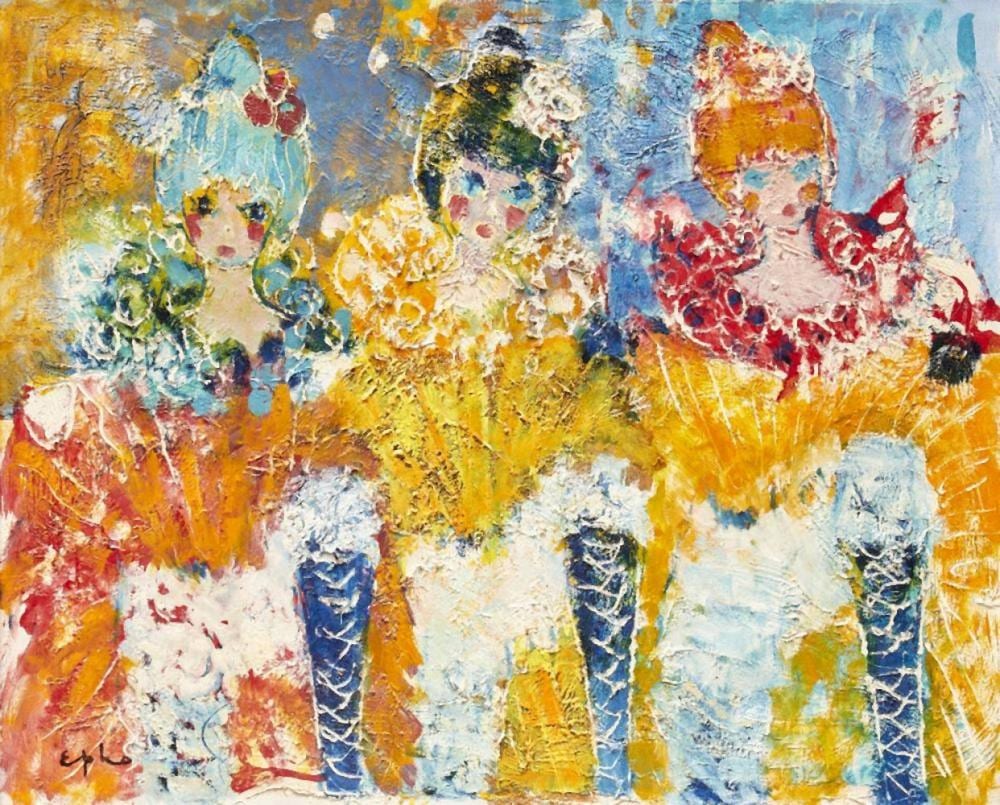 Epko Albert Jan Willering comparable auction result: epko willering dutch b 1928 three dancers oil on canvas signed lower left epko 81 x 99