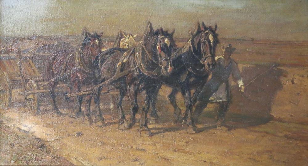 Friedrich Eckenfelder comparable auction result: friedrich eckenfelder 1861 1938 heuernte mit pferdegespann l auf leinwand