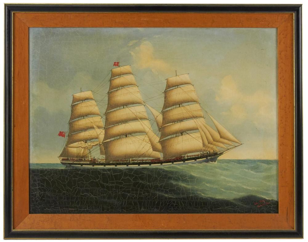 Lai Fong comparable auction result: lai fong ship calcutta oil on canvas