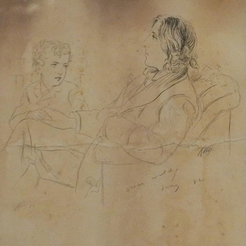 james edward kelly american 1855 1933 oscar wilde lithograph 1882 frame 16 x 16 in 40 6 x 40 6 cm · Weschler's · 2025-11-25 James Edward Kelly comparable auction result: james edward kelly american 1855 1933 oscar wilde lithograph 1882 frame 16 x 16 in 40 6 x 40 6 cm