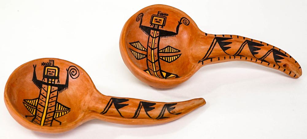 Lucy Leuppe McKelvey comparable auction result: lucy leuppe mckelvey 2 navajo pottery ladles
